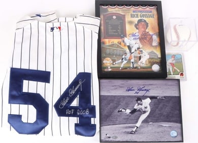 LOT OF RICH ' GOOSE' GOSSAGE SIGNED MEMORABILIA