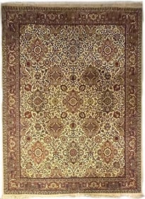 LARGE RED ANTIQUE PERSIAN HAND-KNOTTED AREA RUG