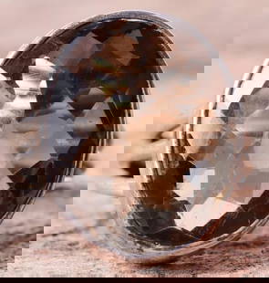 15X19MM BROWN CITRINE STERLING SILVER LADIES RING: 15X19mm oval brown citrine sterling silver ladies ring.Stone Type: CitrineWeight: 10.26 GramsSize: US 7.75Condition: Very fine.