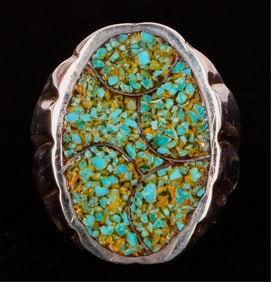 SOUTHWEST STYLE STERLING SILVER TURQUOISE RING