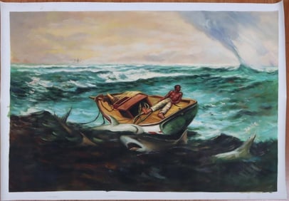AFTER W. HOMER 'THE GULF STREAM' OIL ON CANVAS