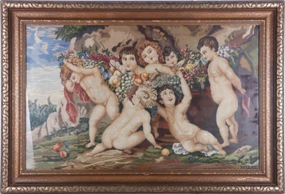RUBENS FRUIT-GARLAND NEEDLEPOINT TAPESTRY REPLICA