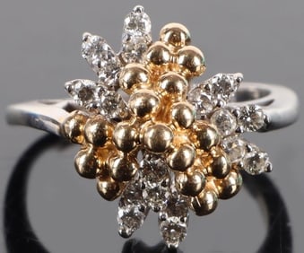 0.36CTW DIAMOND14K TWO TONE GOLD LADIES RING