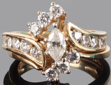 14K YELLOW GOLD NATURAL DIAMOND LADIES RING