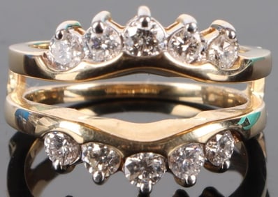 0.7CTW DIAMOND14K LADIES ENGAGEMENT RING GUARDS