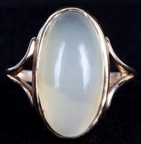 14K YELLOW GOLD WHITE TOURMALINE LADIES RING