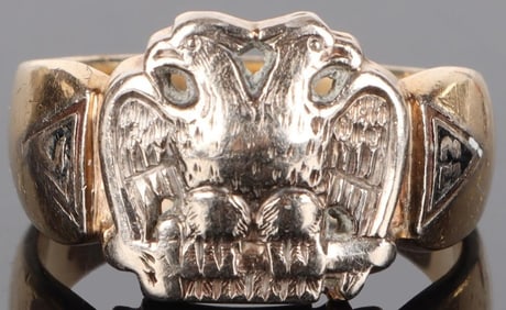 10K YELLOW GOLD MEN'S 32 DEGREE MASONIC RING
