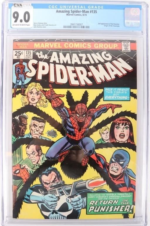AMAZING SPIDER MAN #135 2ND APP PUNISHER CGC 9.0 (1 of 4)