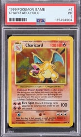 1999 POKEMON GAME CHARIZARD-HOLO #4 PSA 1 PR 4/102