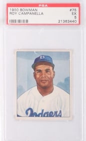 1950 BOWMAN ROY CAMPANELLA #75 BASEBALL PSA 5
