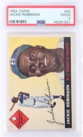 1955 TOPPS JACKIE ROBINSON #50 BASEBALL PSA 2