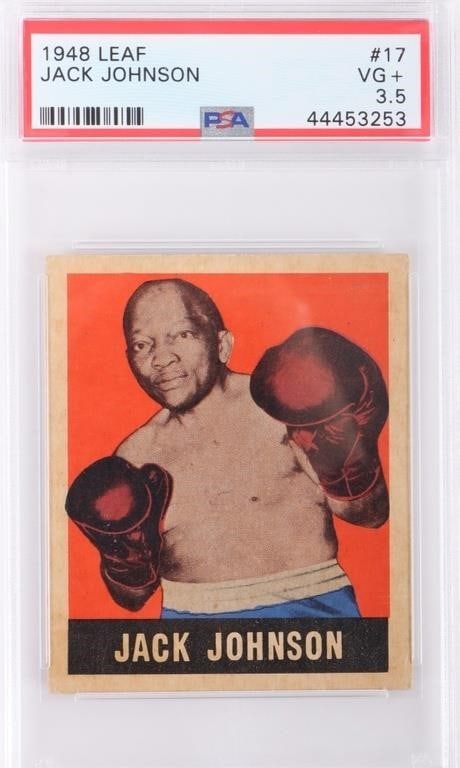 1948 LEAF JACK JOHNSON #17 BOXING PSA 3.5: 1948 Leaf Jack Johnson #17 boxing card PSA graded 3.5Condition: PSA Graded 3.5. Sports cards Boxing