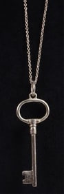 TIFFANY & CO. STERLING SILVER KEY NECKLACE