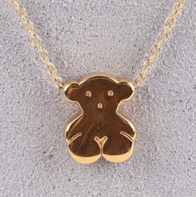 18K YELLOW GOLD TOUS BEAR MOTIF LADIES NECKLACE