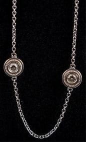 14K WHITE GOLD NATURAL DIAMOND LADIES NECKLACE