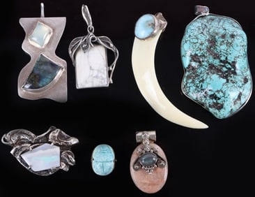 MOSTLY SOUTHWEST-STYLE LADIES PENDANTS (7)