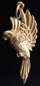 14K YELLOW GOLD LADIES PENDANT FLYING PARROT