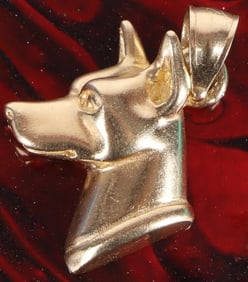 14K YELLOW GOLD LADIES PENDANT DOG PROFILE