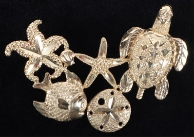 10K YELLOW GOLD SEA CREATURE LADIES PENDANT