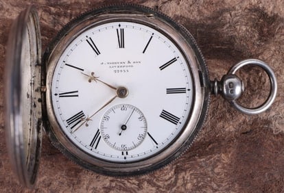 STERLING SILVER NORBURY & SON POCKET WATCH