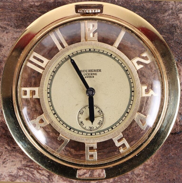 14K C BUCHERER LUCERNE SWISS POCKET WATCH 21 JEWEL (1 of 2)