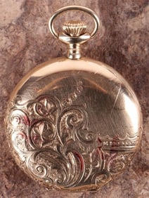 14K YELLOW GOLD ORNATE POCKET WATCH CASE