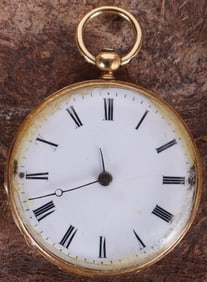 ANTIQUE 18K YELLOW GOLD POCKET WATCH ORNATE