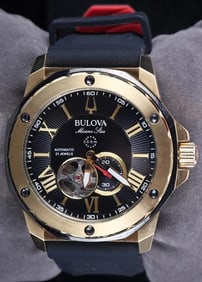 BULOVA MARINE STAR 21 JEWEL RUBBER STRAP WITH BOX