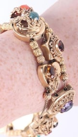 VINTAGE 14K YELLOW GOLD TRIPLE SLIDE BRACELET