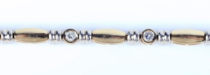 14K YELLOW GOLD DIAMOND LADIES BRACELET