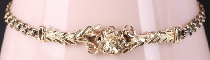 14K YELLOW GOLD LADIES BRACELET FLORAL