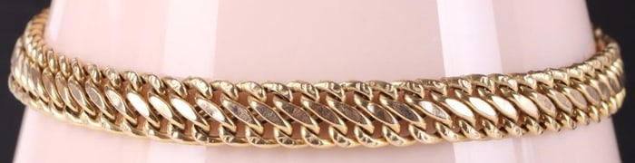 14K YELLOW GOLD S LINK CHAIN MEN'S BRACELET