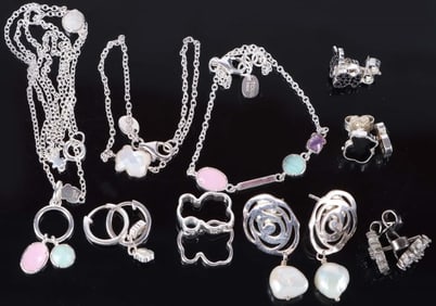 TOUS STERLING SILVER LADIES JEWELRY LOT (9)