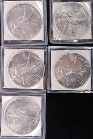 FINE SILVER AMERICAN EAGLE BULLION COINAGE - (5)
