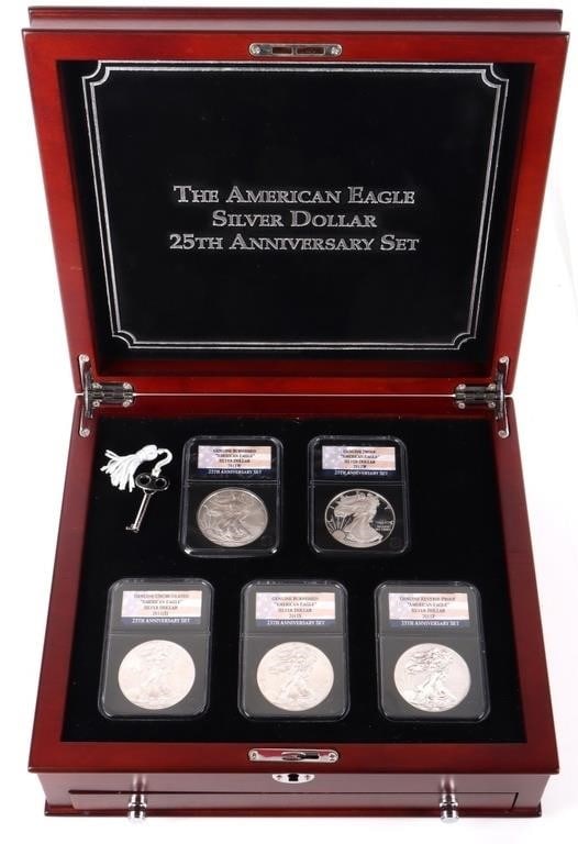 THE AMERICAN EAGLE $1 SILVER 25TH ANNIVERSARY SET (1 of 9)