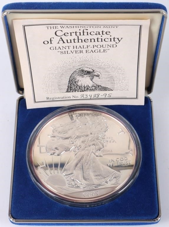 1995 FINE SILVER 8OZT PF GIANT AMERICAN EAGLE (1 of 5)
