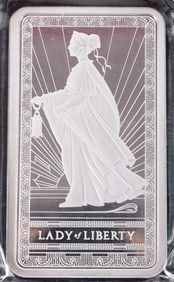 10 OZT FINE SILVER PAMP LADY LIBERTY BULLION BAR
