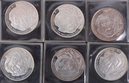 FINE SILVER 1 OZT J.M. DAVIS COLLECTOR ROUNDS -(6)