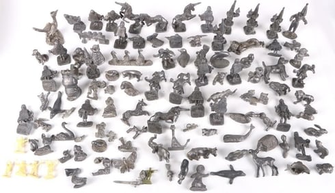MASSIVE COLLECTION PEWTER FIGURINES 8.7 LBS.