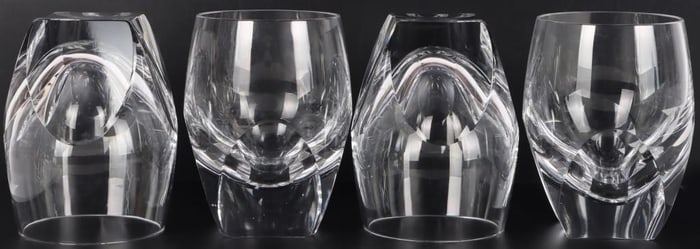 MOSER CRYSTAL BAR HIGHBALL GLASSES SET OF 4