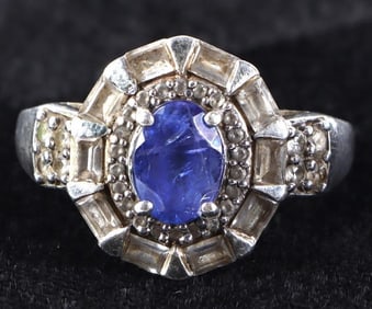 STERLING SILVER TANZANITE TOPAZ LADIES RING