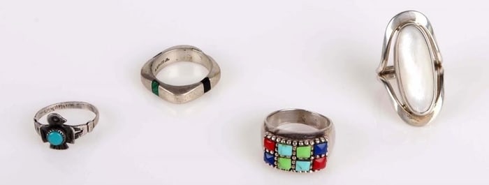 MEXICAN STERLING SILVER GEMSTONE LADIES RINGS