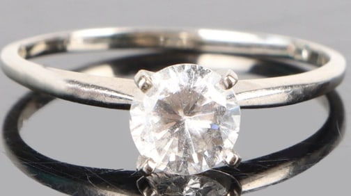 10K WHITE GOLD CUBIC ZIRCONIUM LADIES RING