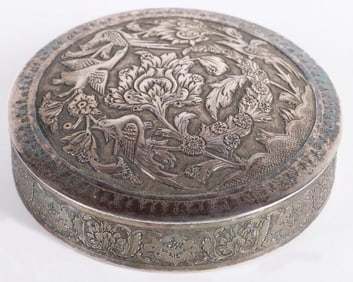 ANTIQUE INDIAN .800 SILVER TRINKET JEWELRY BOX