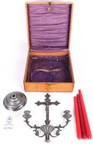 ANTIQUE CATHOLIC LAST RITE FUNERAL SICK CALL 1800'