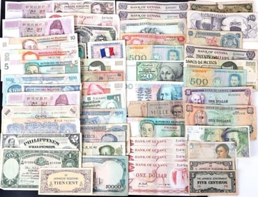 COLLECTIBLE ASSORTED FOREIGN CURRENCY - (52)