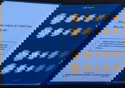 1937-1963 COMPLETE YEAR SETS COIN BOOK (80 COINS)