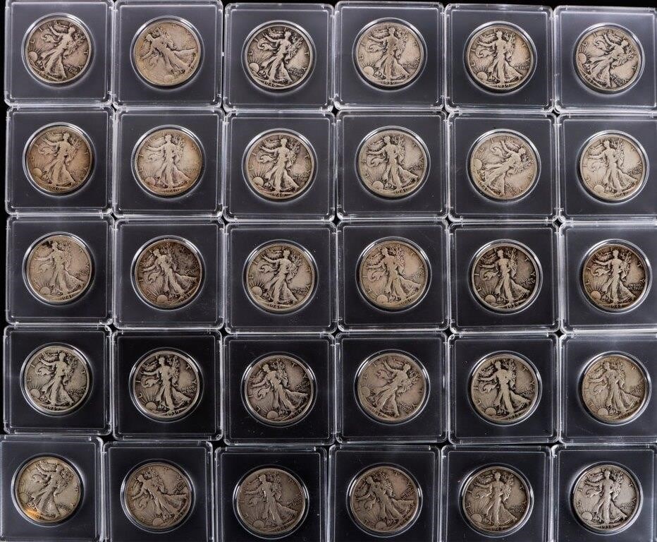 ASSORTED WALKING LIBERTY HALF DOLLARS - (30) (1 of 4)