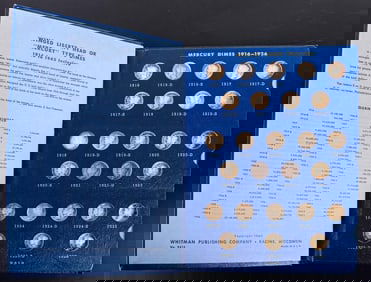 NEAR COMPLETE 1916-1945 MERCURY DIME COLLECTION