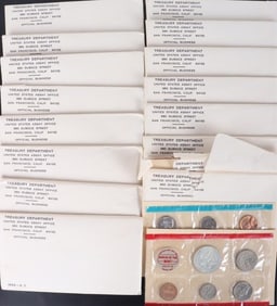 1968 D & P MINT 10-COIN UNCIRCULATED SETS - (16)